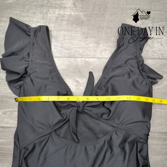 Zaful Cut Out Knot Front One Piece Swimsuit Size M - Picture 3 of 5